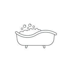 Bathtub with bubbles icon design isolated on white background. Vector illustration