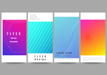 Fototapeta premium The minimalistic vector illustration of the editable layout of flyer, banner design templates. Abstract geometric pattern with colorful gradient business background.