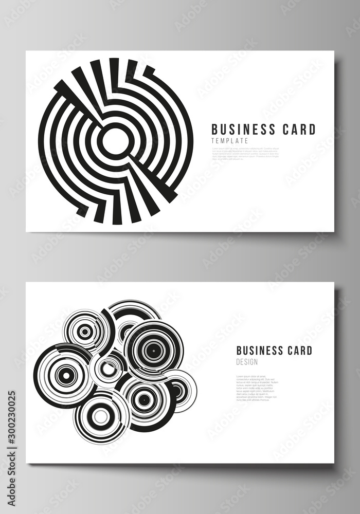Poster the minimalistic abstract vector illustration layout of two creative business cards design templates