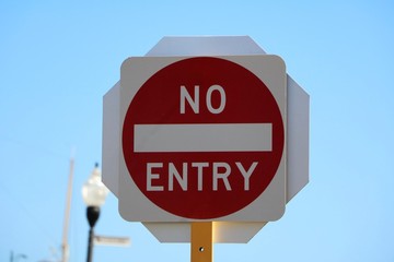 No entry - Road sign in Australia