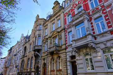City villa facades in the style of the german Neorenaissance or Neoclassicism. These buildings have...