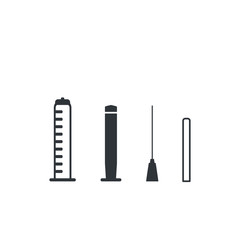 Medical syringe injection icon design isolated on white background. Vector illustration