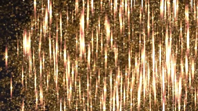 Golden glitter sparkling in the dazzling lights - for use as a tecture or layer background in themes: Christmas, New Years and similar events