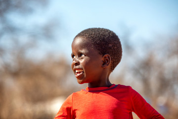 smiling african child in the village
