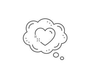 Heart line icon. Chat bubble design. Love emotion sign. Valentine day symbol. Outline concept. Thin line heart icon. Vector