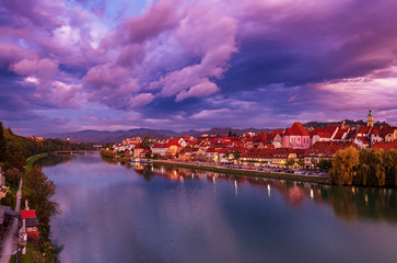 Fototapeta na wymiar Sunrise at Maribor