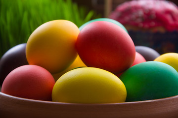 Fototapeta na wymiar Painted easter eggs
