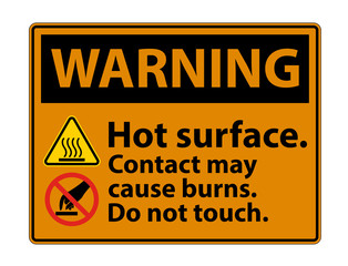 Warning Hot Surface Do Not Touch Symbol Sign Isolate on White Background,Vector Illustration