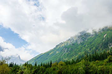 Thick fog over the Tatra mountains in summer