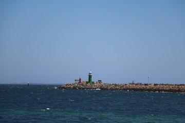  North Mole Lighthouse  and Green South Mole Lighthouse in Fremantle, Western Australia