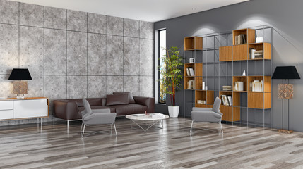 large luxury modern bright interiors room illustration 3D rendering