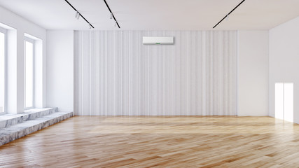 large luxury modern bright interiors with air conditioning illustration 3D rendering