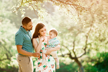 Happy family in the park