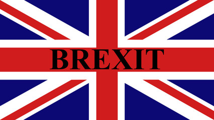 Naklejka na ściany i meble Brexit word across the union jack flag of the united kingdom