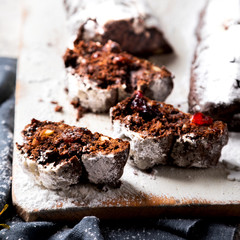 Christmas Baking Background.raditional German Cake Stollen