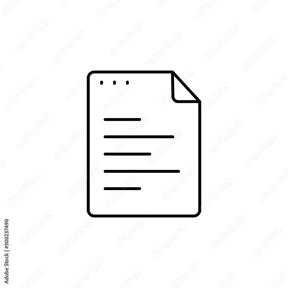Poster file, document, text icon. simple line, outline vector of icons for ui and ux, website or mobile app
