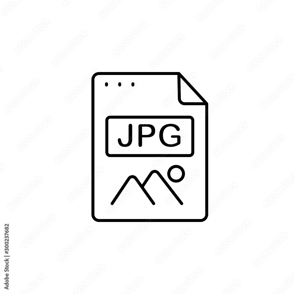 Poster file, document, jpg icon. simple line, outline vector of icons for ui and ux, website or mobile appl