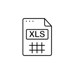 File, document, XLS icon. Simple line, outline vector of icons for ui and ux, website or mobile application