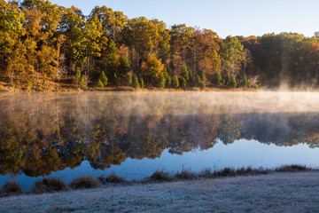 autumn landscape with lake and trees