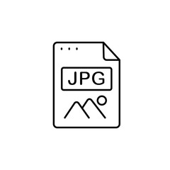 File, document, JPG icon. Simple line, outline vector of icons for ui and ux, website or mobile application