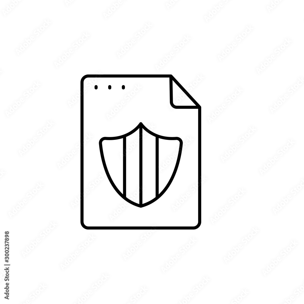 Poster file, document, shield icon. simple line, outline vector of icons for ui and ux, website or mobile a