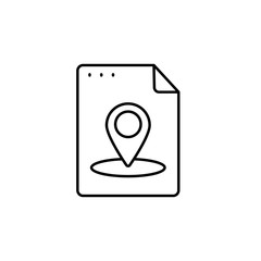 File, document, location icon. Simple line, outline vector of icons for ui and ux, website or mobile application