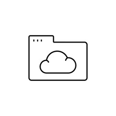 Folder cloud icon. Simple line, outline vector of icons for ui and ux, website or mobile application