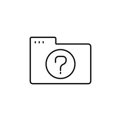 Folder question icon. Simple line, outline vector of icons for ui and ux, website or mobile application