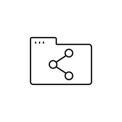 Folder share icon. Simple line, outline vector of icons for ui and ux, website or mobile application