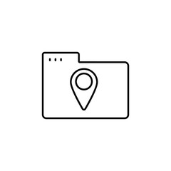 Folder location icon. Simple line, outline vector of icons for ui and ux, website or mobile application