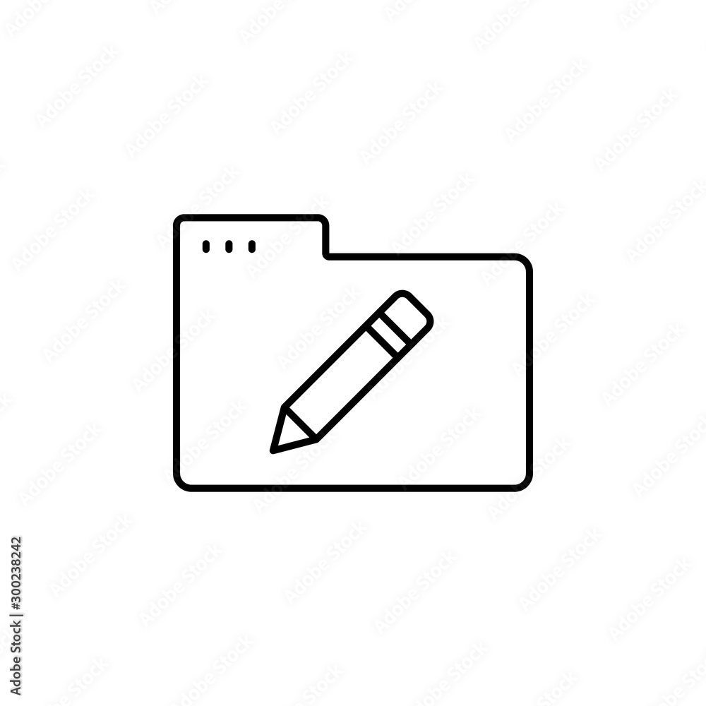 Aufkleber folder pencil icon. simple line, outline vector of icons for ui and ux, website or mobile applicatio