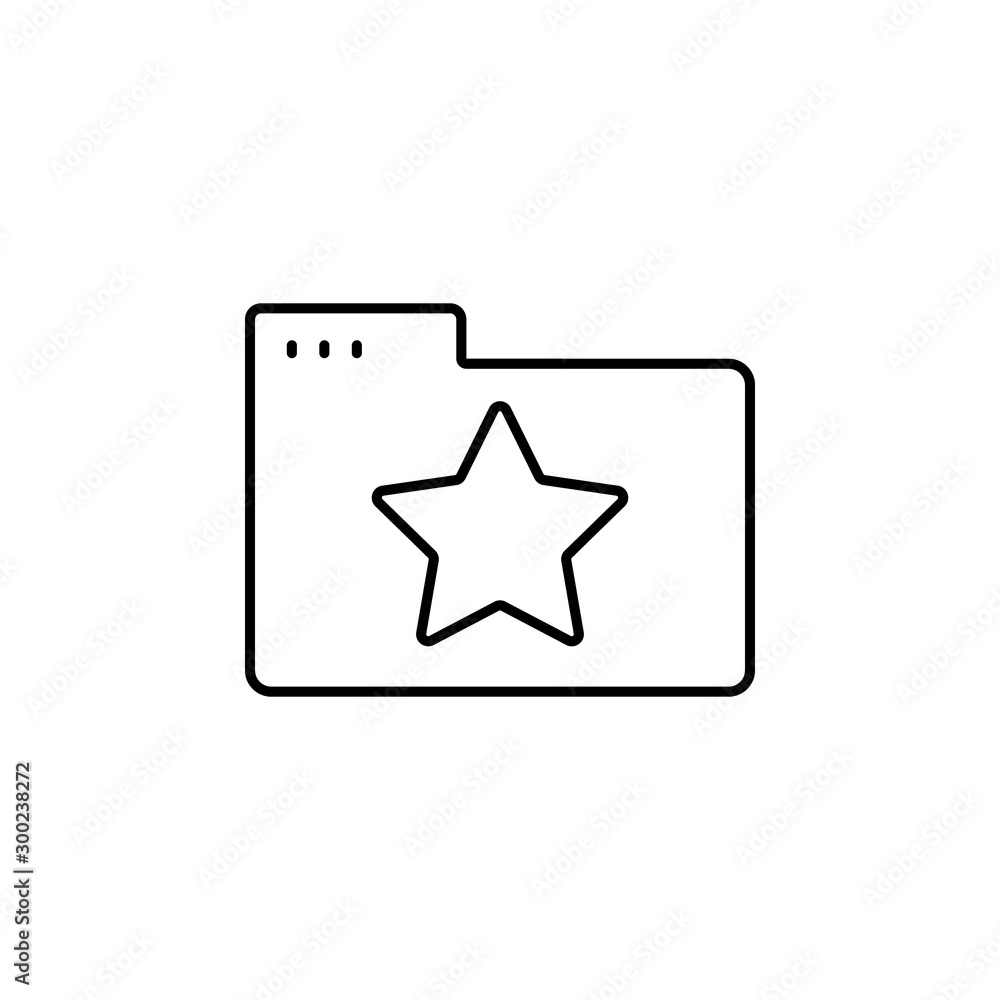 Poster folder star icon. simple line, outline vector of icons for ui and ux, website or mobile application