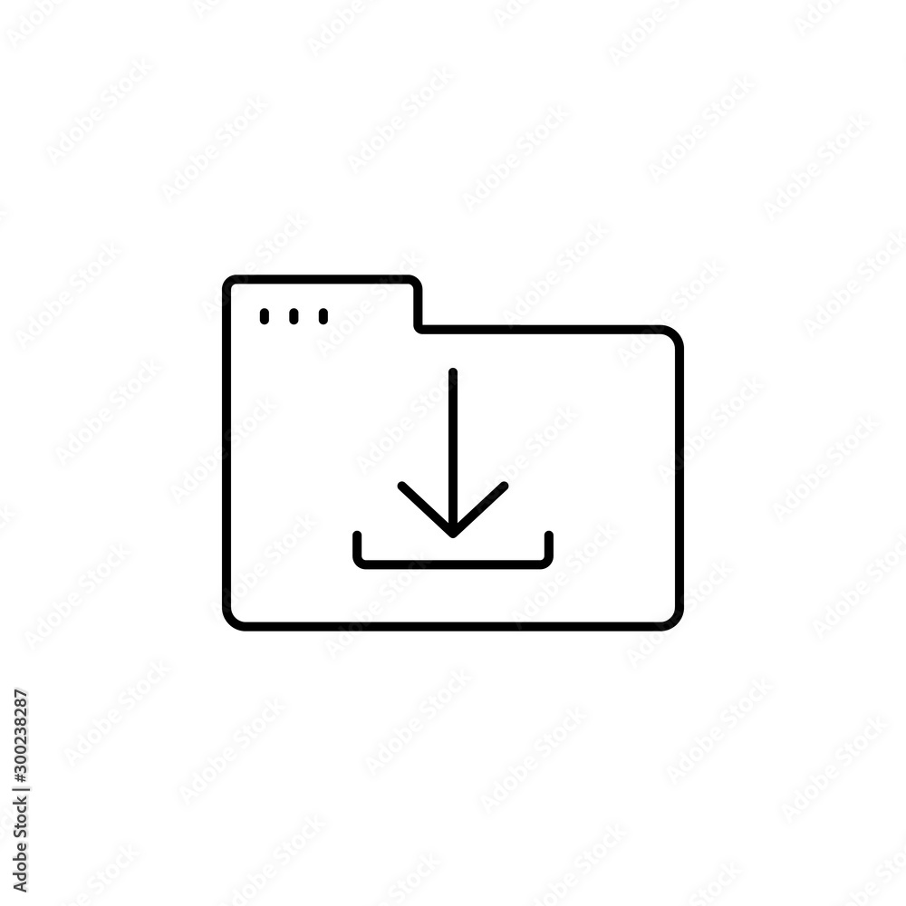 Poster folder download icon. simple line, outline vector of icons for ui and ux, website or mobile applicat