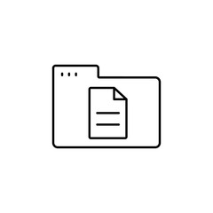 Folder file icon. Simple line, outline vector of icons for ui and ux, website or mobile application