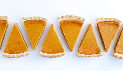 Fresh homemade pumpkin pie slices © Teri