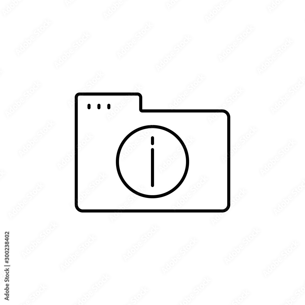 Poster folder information icon. simple line, outline vector of icons for ui and ux, website or mobile appli