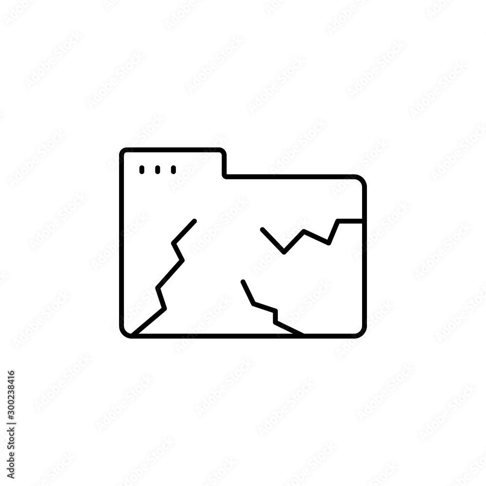 Aufkleber folder damage icon. simple line, outline vector of icons for ui and ux, website or mobile applicatio