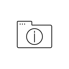 Folder information icon. Simple line, outline vector of icons for ui and ux, website or mobile application