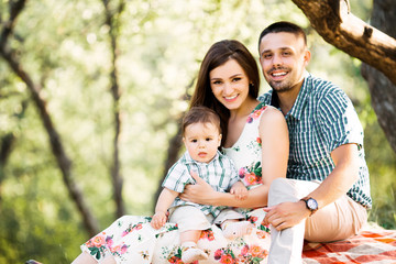 Happy family in the park