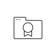 Obraz premium Folder medal icon. Simple line, outline vector of icons for ui and ux, website or mobile application