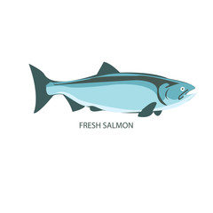 tuna fish vector, Seafood logo and Always Fresh