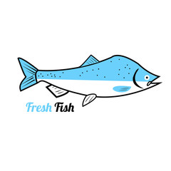 tuna fish vector, Seafood logo and Always Fresh