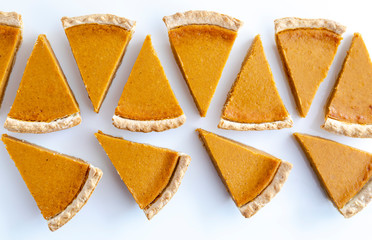 Fresh homemade pumpkin pie slices © Teri
