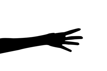 Silhouette Hand Isolated on White background