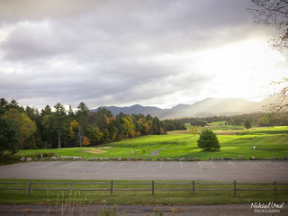 landscape with road and clouds