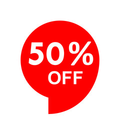 Sale - 50 percent off - red tag isolated - vector