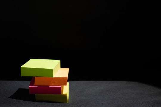  colorful squares posits with black background