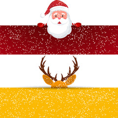 Santa Claus. Deer with horns
