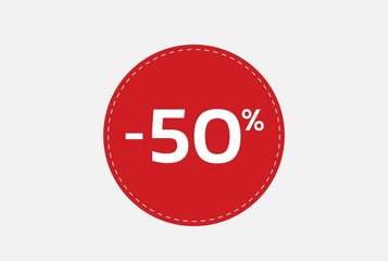 discount label. banner advertising design. 50 percent discount sale sticker
