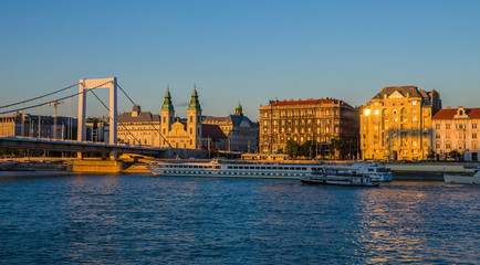 Panoramic view of Pest side of Budapest, Hungary